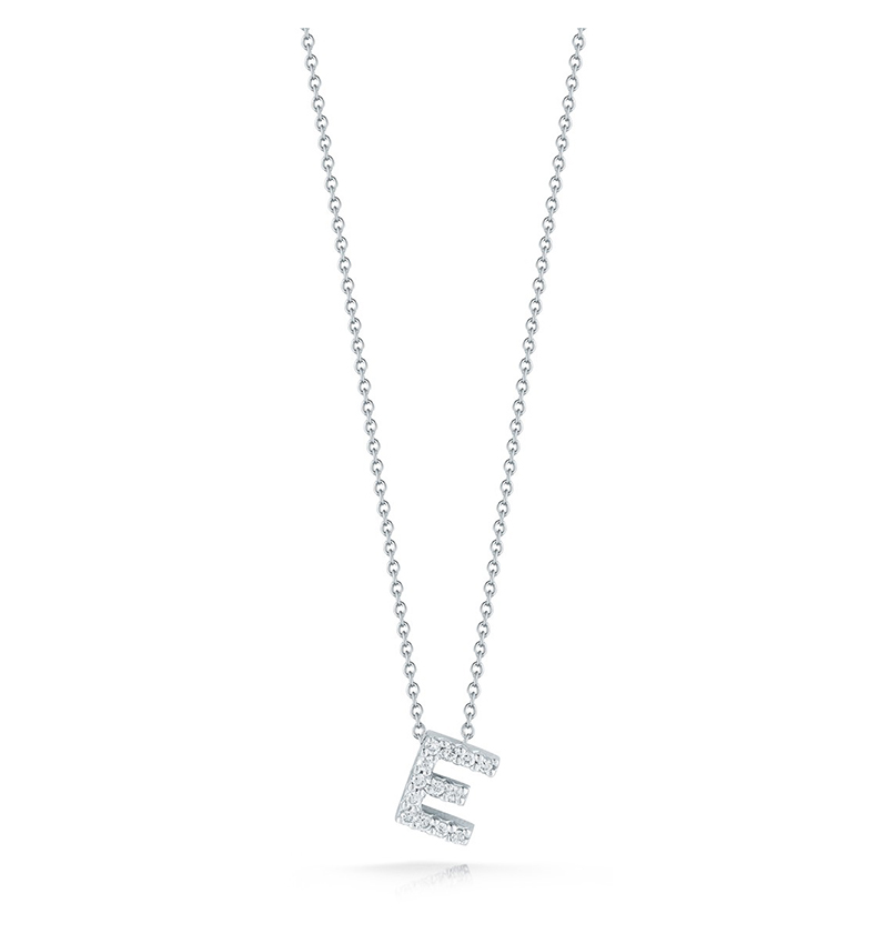 Roberto Coin Tiny Treasures White Gold "Love Letter" Initial Pendant